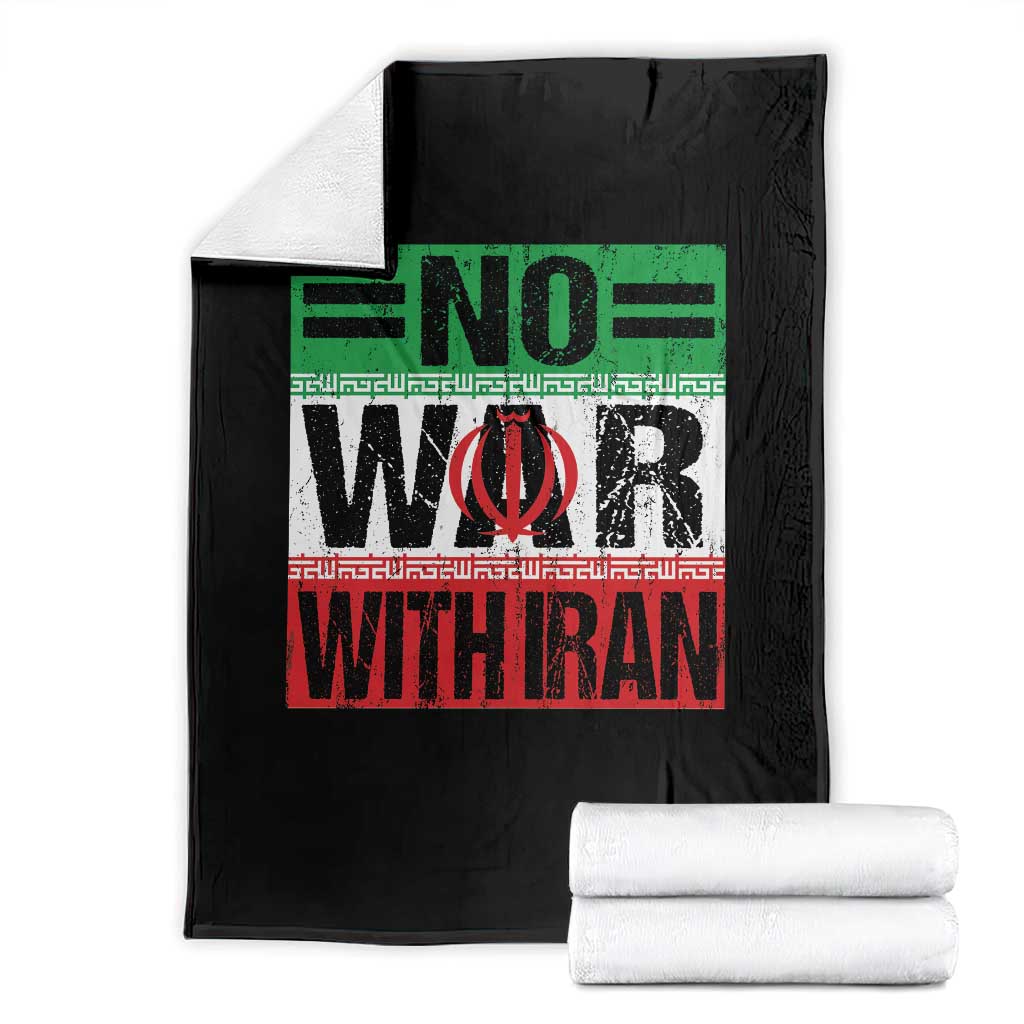 No War With Iran Throw Blanket Freedom For Iranians Vintage Iran Flag TS11 Black Print Your Wear
