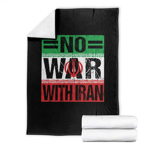 No War With Iran Throw Blanket Freedom For Iranians Vintage Iran Flag TS11 Black Print Your Wear