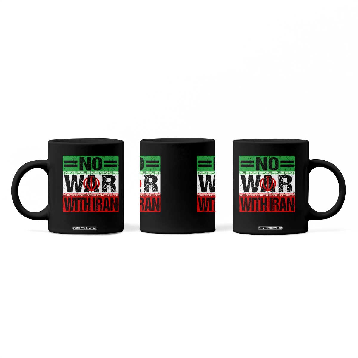 No War With Iran Coffee Mug Freedom For Iranians Vintage Iran Flag TS11 Print Your Wear