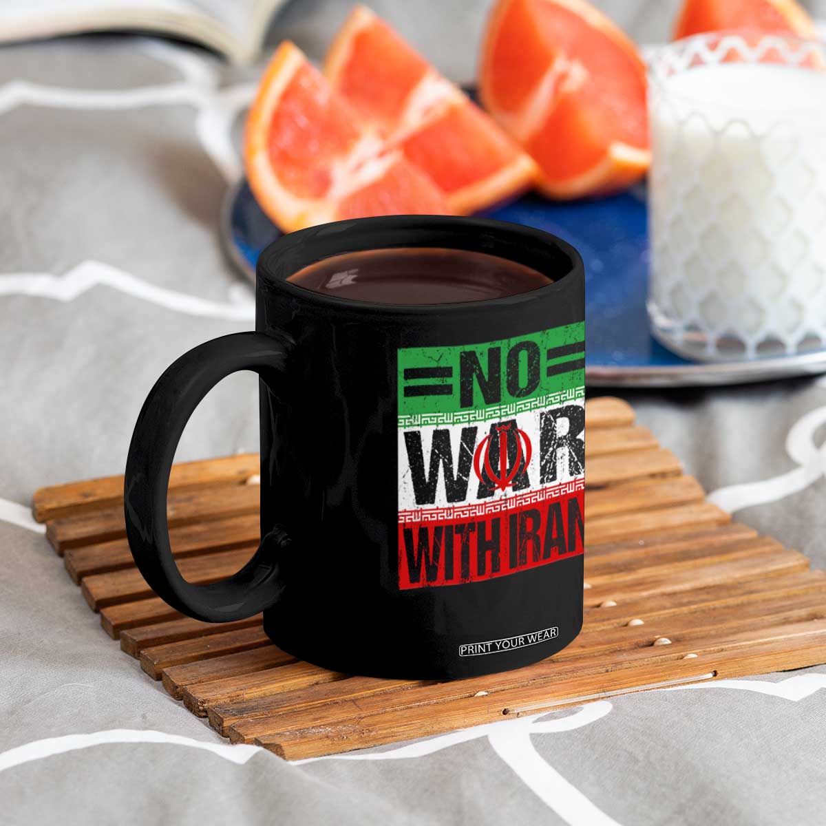 No War With Iran Coffee Mug Freedom For Iranians Vintage Iran Flag TS11 Print Your Wear