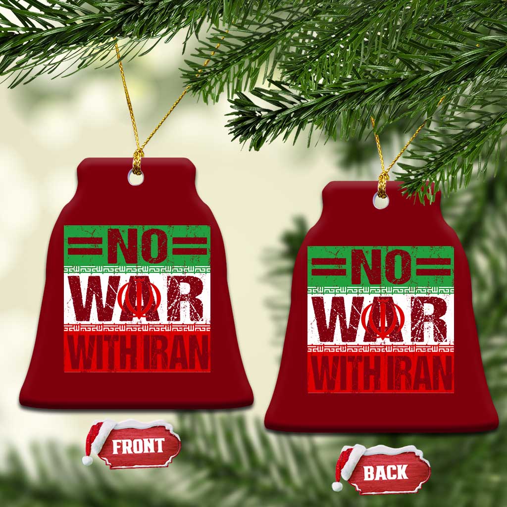 No War With Iran Ceramic Ornament Freedom For Iranians Vintage Iran Flag TS11 Print Your Wear