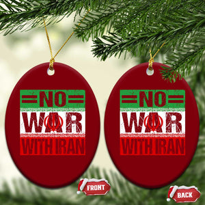 No War With Iran Ceramic Ornament Freedom For Iranians Vintage Iran Flag TS11 Print Your Wear