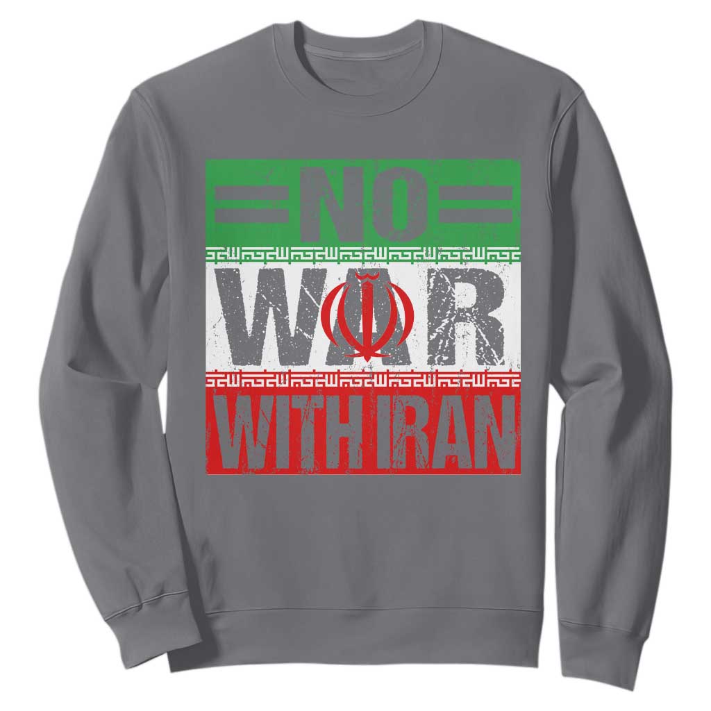 No War With Iran Sweatshirt Freedom For Iranians Vintage Iran Flag TS11 Charcoal Print Your Wear