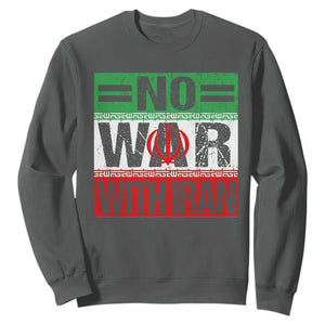No War With Iran Sweatshirt Freedom For Iranians Vintage Iran Flag TS11 Dark Heather Print Your Wear