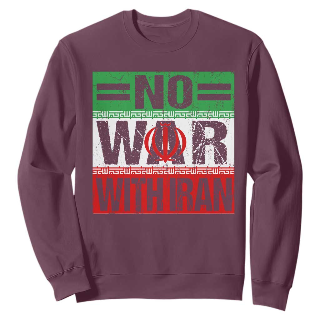No War With Iran Sweatshirt Freedom For Iranians Vintage Iran Flag TS11 Maroon Print Your Wear
