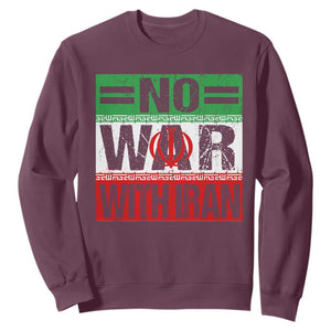 No War With Iran Sweatshirt Freedom For Iranians Vintage Iran Flag TS11 Maroon Print Your Wear