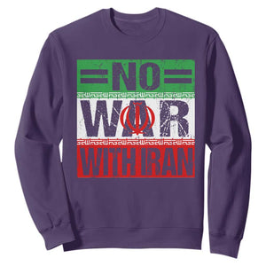 No War With Iran Sweatshirt Freedom For Iranians Vintage Iran Flag TS11 Purple Print Your Wear