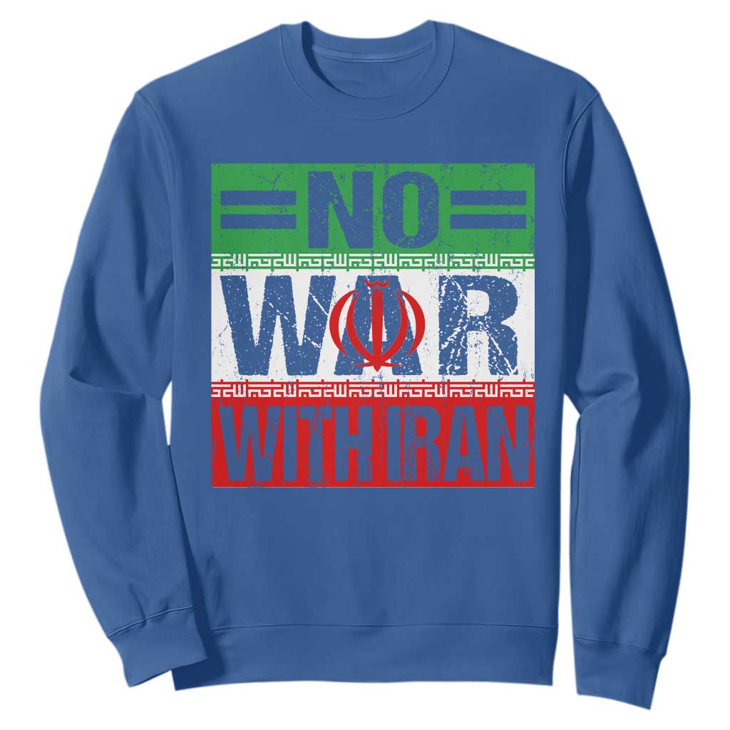No War With Iran Sweatshirt Freedom For Iranians Vintage Iran Flag TS11 Royal Blue Print Your Wear