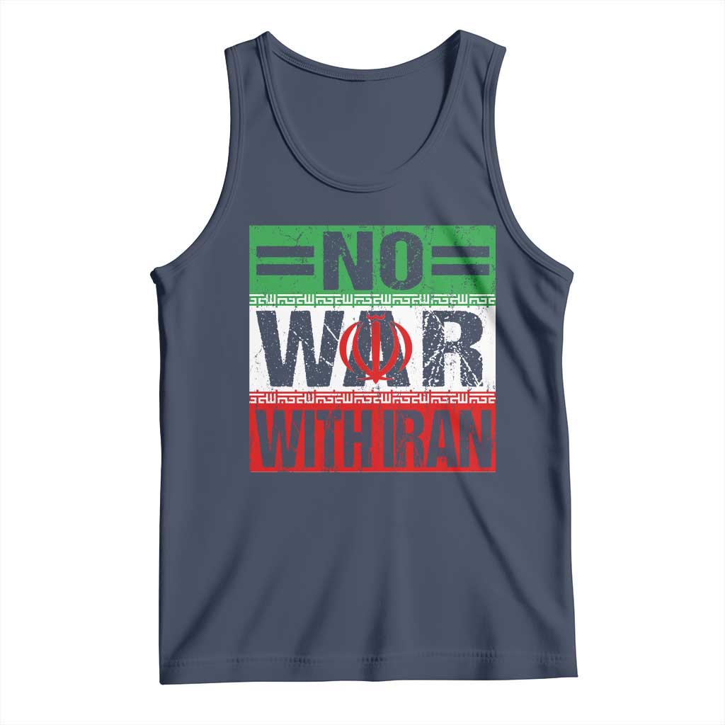 No War With Iran Tank Top Freedom For Iranians Vintage Iran Flag TS11 Navy Print Your Wear