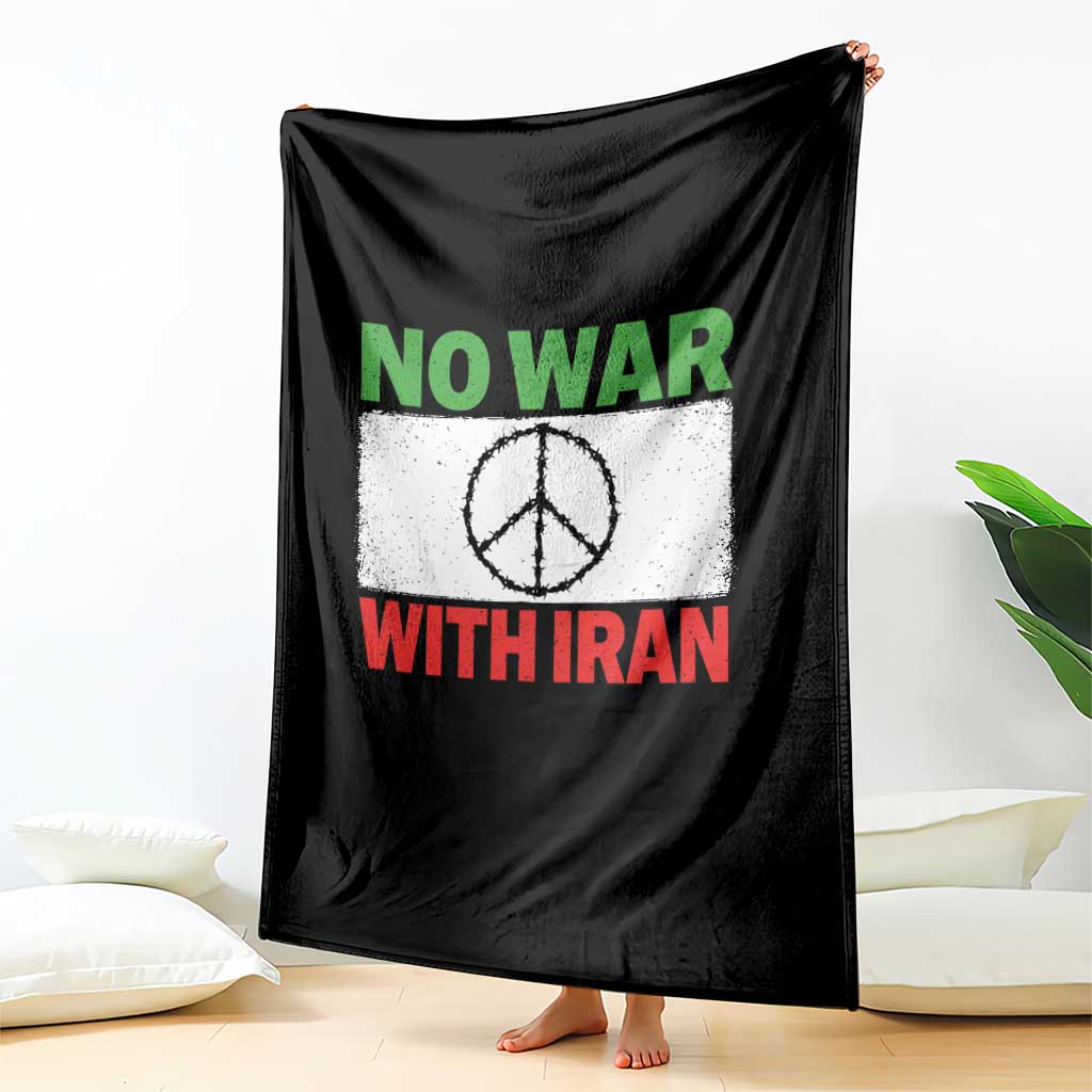 No War With Iran Throw Blanket Iranian People Support Barbed Wire Peace Sign TS11 Print Your Wear