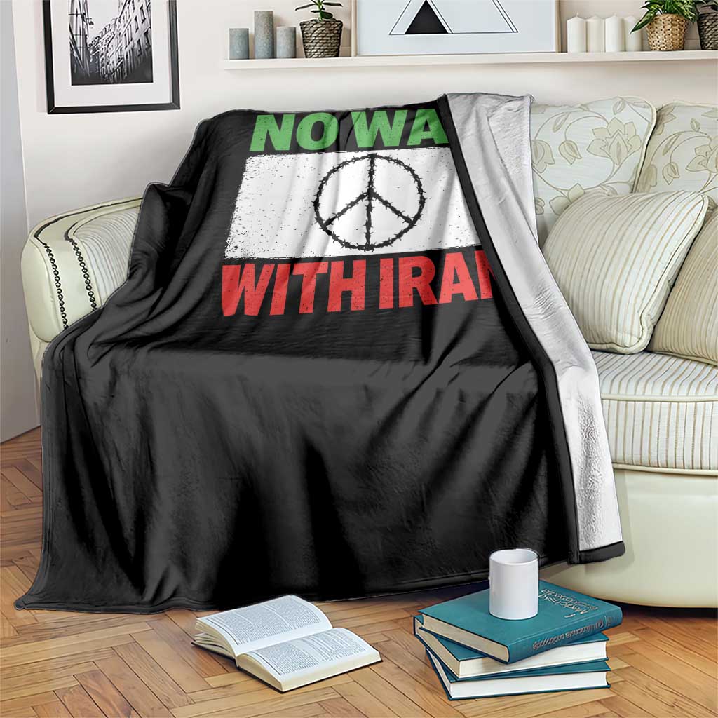 No War With Iran Throw Blanket Iranian People Support Barbed Wire Peace Sign TS11 Print Your Wear