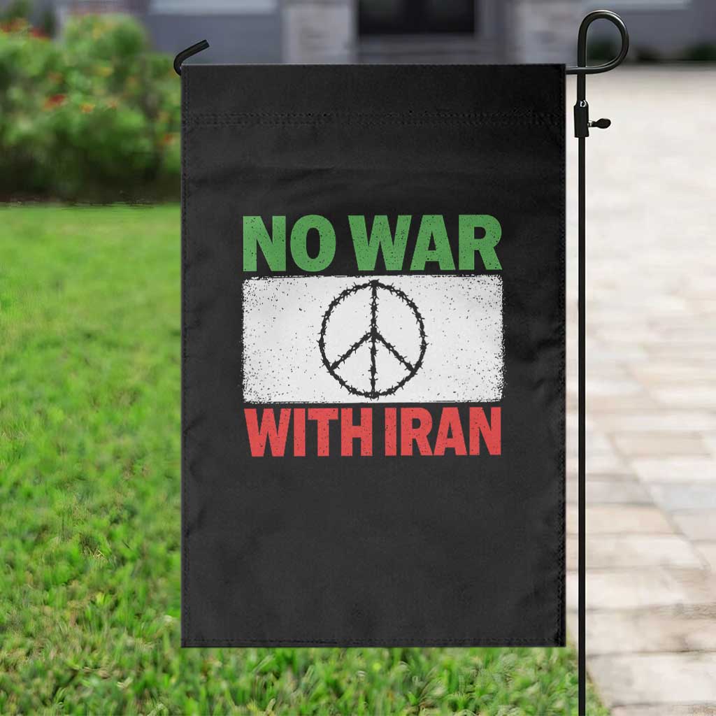 No War With Iran Garden Flag Iranian People Support Barbed Wire Peace Sign TS11 Print Your Wear
