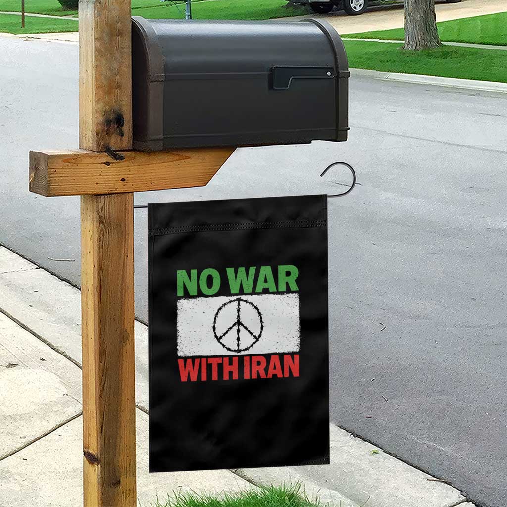 No War With Iran Garden Flag Iranian People Support Barbed Wire Peace Sign TS11 Print Your Wear