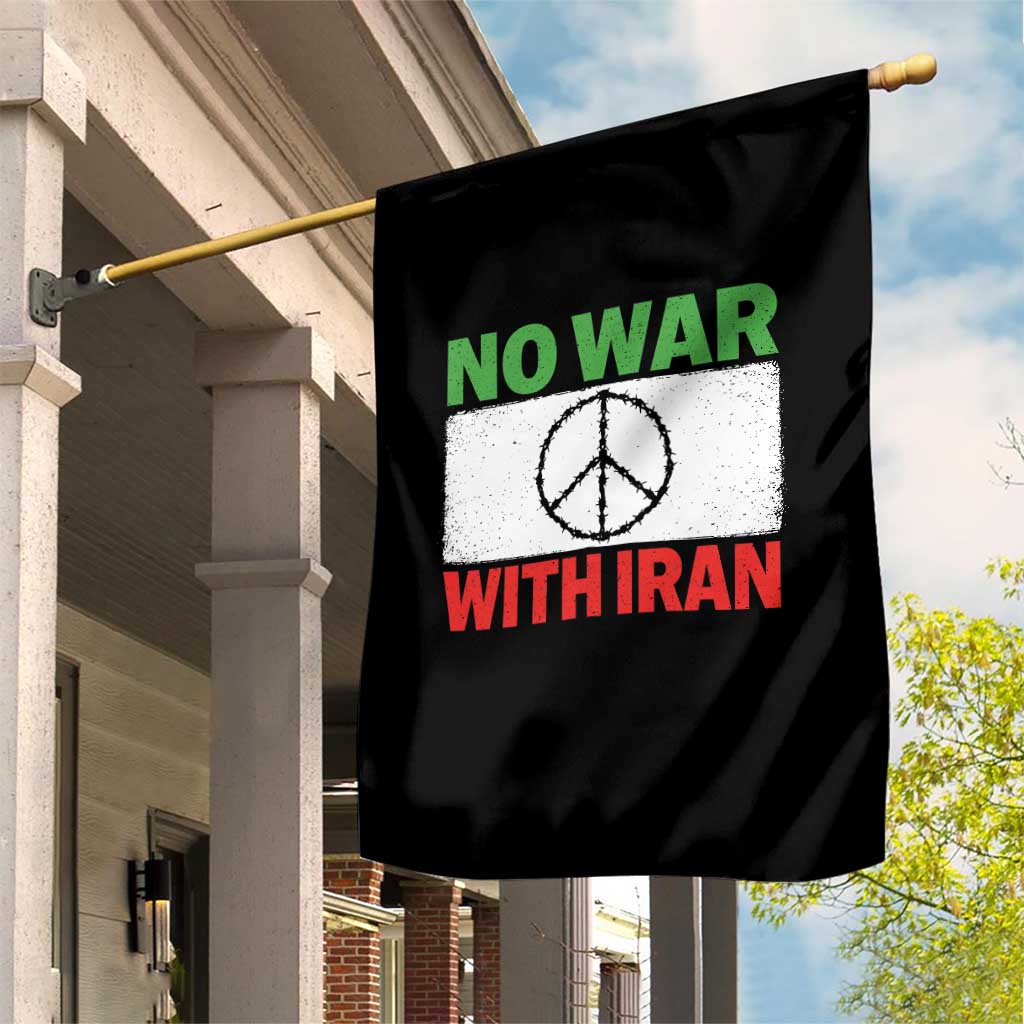 No War With Iran Garden Flag Iranian People Support Barbed Wire Peace Sign TS11 Print Your Wear