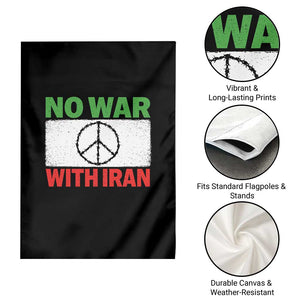 No War With Iran Garden Flag Iranian People Support Barbed Wire Peace Sign TS11 Print Your Wear