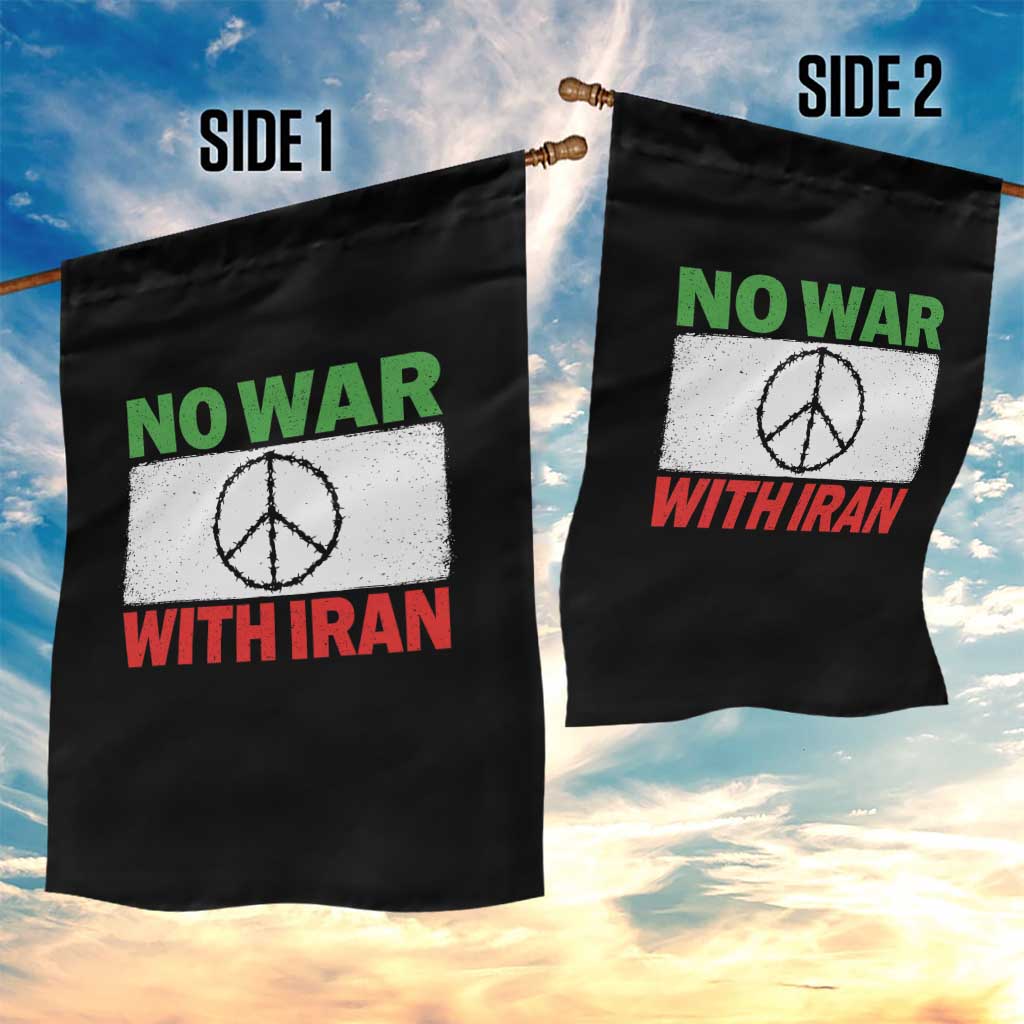 No War With Iran Garden Flag Iranian People Support Barbed Wire Peace Sign TS11 Print Your Wear