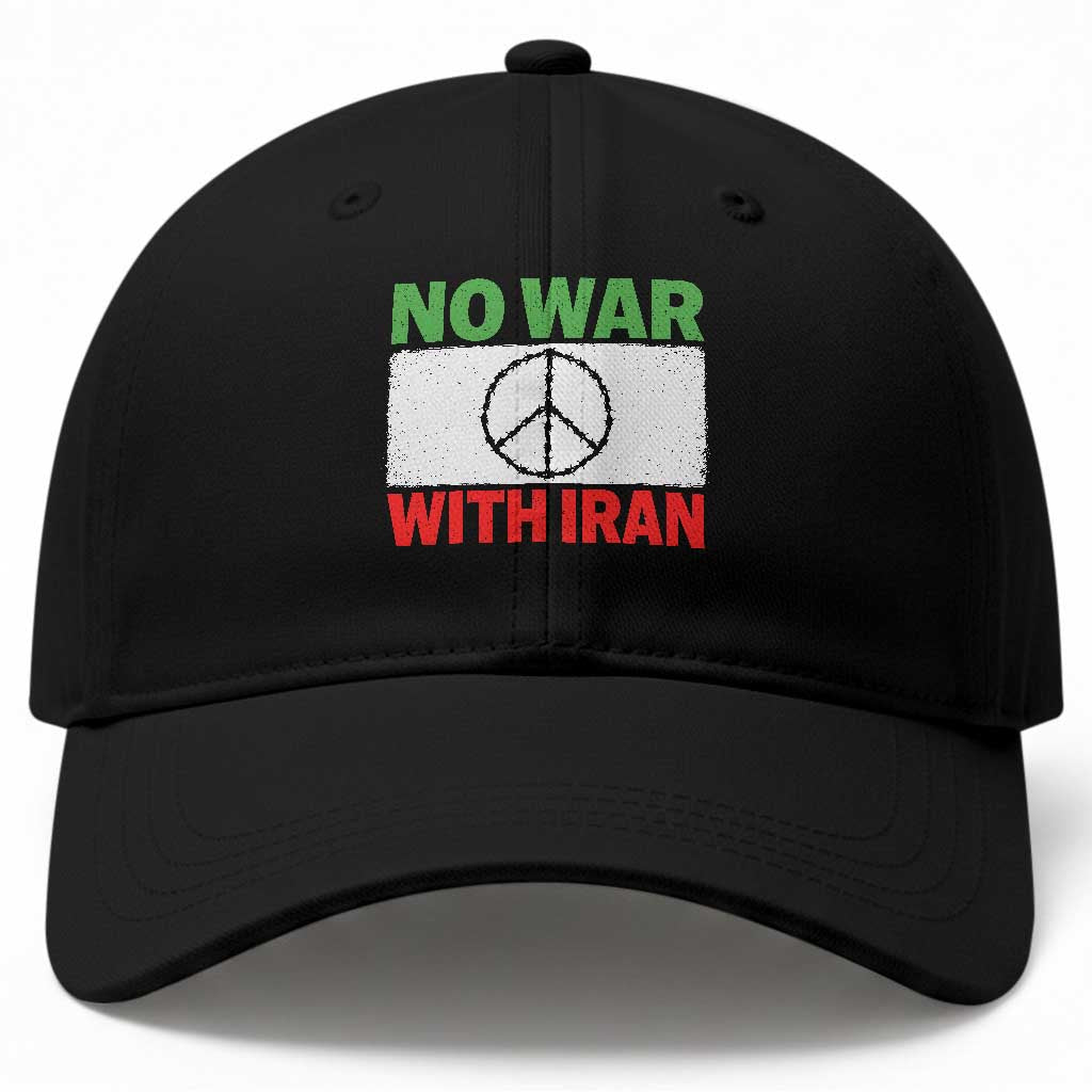 No War With Iran Baseball Cap Iranian People Support Barbed Wire Peace Sign TS11 Print Your Wear