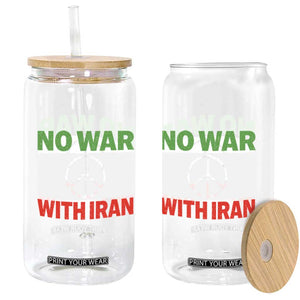 No War With Iran Glass Can Iranian People Support Barbed Wire Peace Sign TS11 Print Your Wear