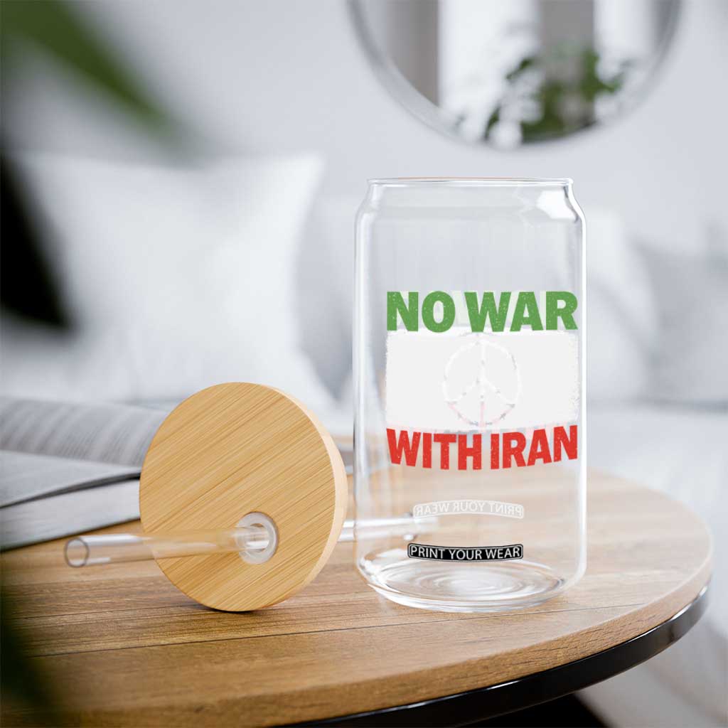 No War With Iran Glass Can Iranian People Support Barbed Wire Peace Sign TS11 Print Your Wear