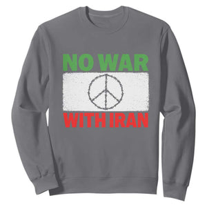 No War With Iran Sweatshirt Iranian People Support Barbed Wire Peace Sign TS11 Charcoal Print Your Wear
