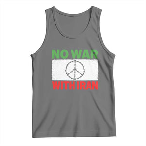 No War With Iran Tank Top Iranian People Support Barbed Wire Peace Sign TS11 Black Heather Print Your Wear