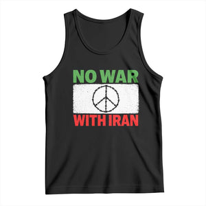 No War With Iran Tank Top Iranian People Support Barbed Wire Peace Sign TS11 Black Print Your Wear