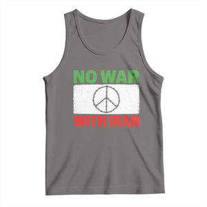 No War With Iran Tank Top Iranian People Support Barbed Wire Peace Sign TS11 Deep Heather Print Your Wear