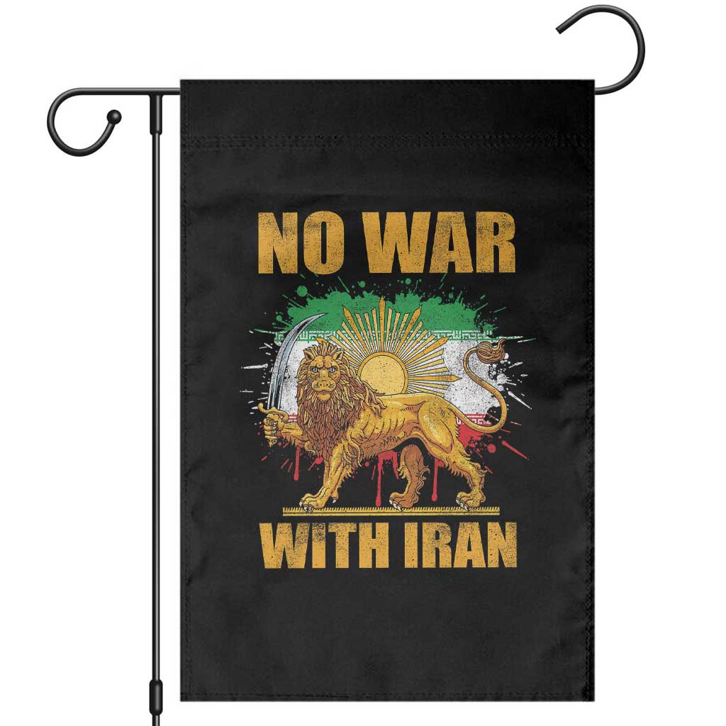 No War With Iran Garden Flag Iran Flag Lion And Sun Persian Pride TS11 Black Print Your Wear