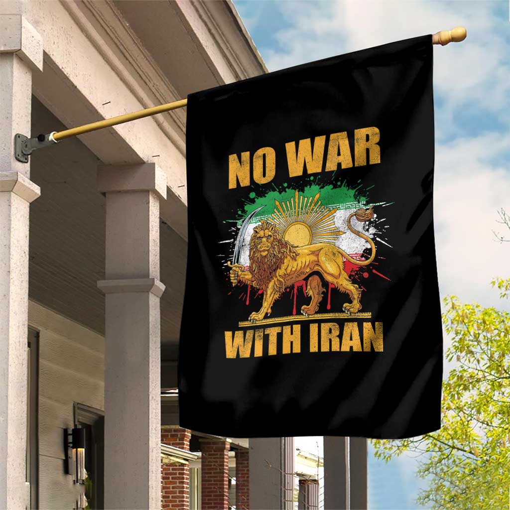 No War With Iran Garden Flag Iran Flag Lion And Sun Persian Pride TS11 Print Your Wear
