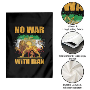 No War With Iran Garden Flag Iran Flag Lion And Sun Persian Pride TS11 Print Your Wear