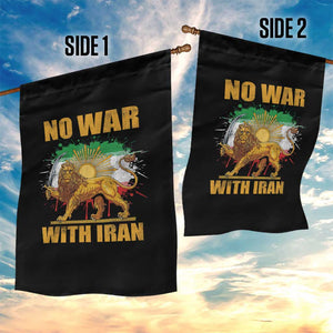 No War With Iran Garden Flag Iran Flag Lion And Sun Persian Pride TS11 Print Your Wear