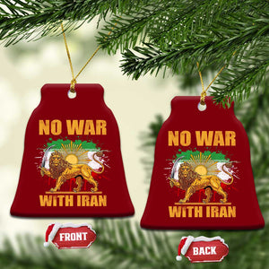 No War With Iran Ceramic Ornament Iran Flag Lion And Sun Persian Pride TS11 Print Your Wear