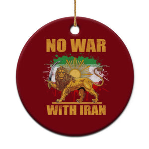 No War With Iran Ceramic Ornament Iran Flag Lion And Sun Persian Pride TS11 1pc Red Print Your Wear