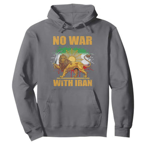 No War With Iran Hoodie Iran Flag Lion And Sun Persian Pride TS11 Charcoal Print Your Wear