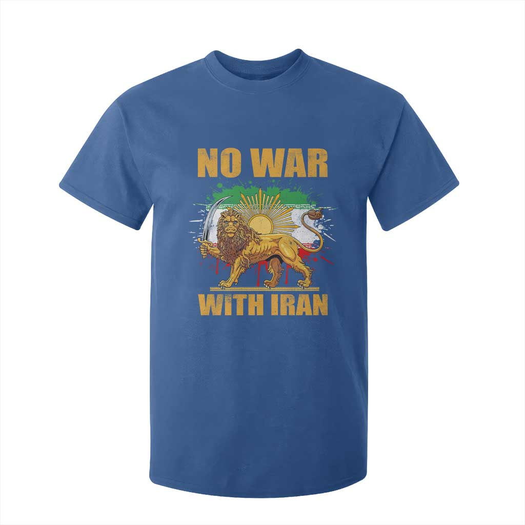 No War With Iran T Shirt For Kid Iran Flag Lion And Sun Persian Pride TS11 Royal Blue Print Your Wear