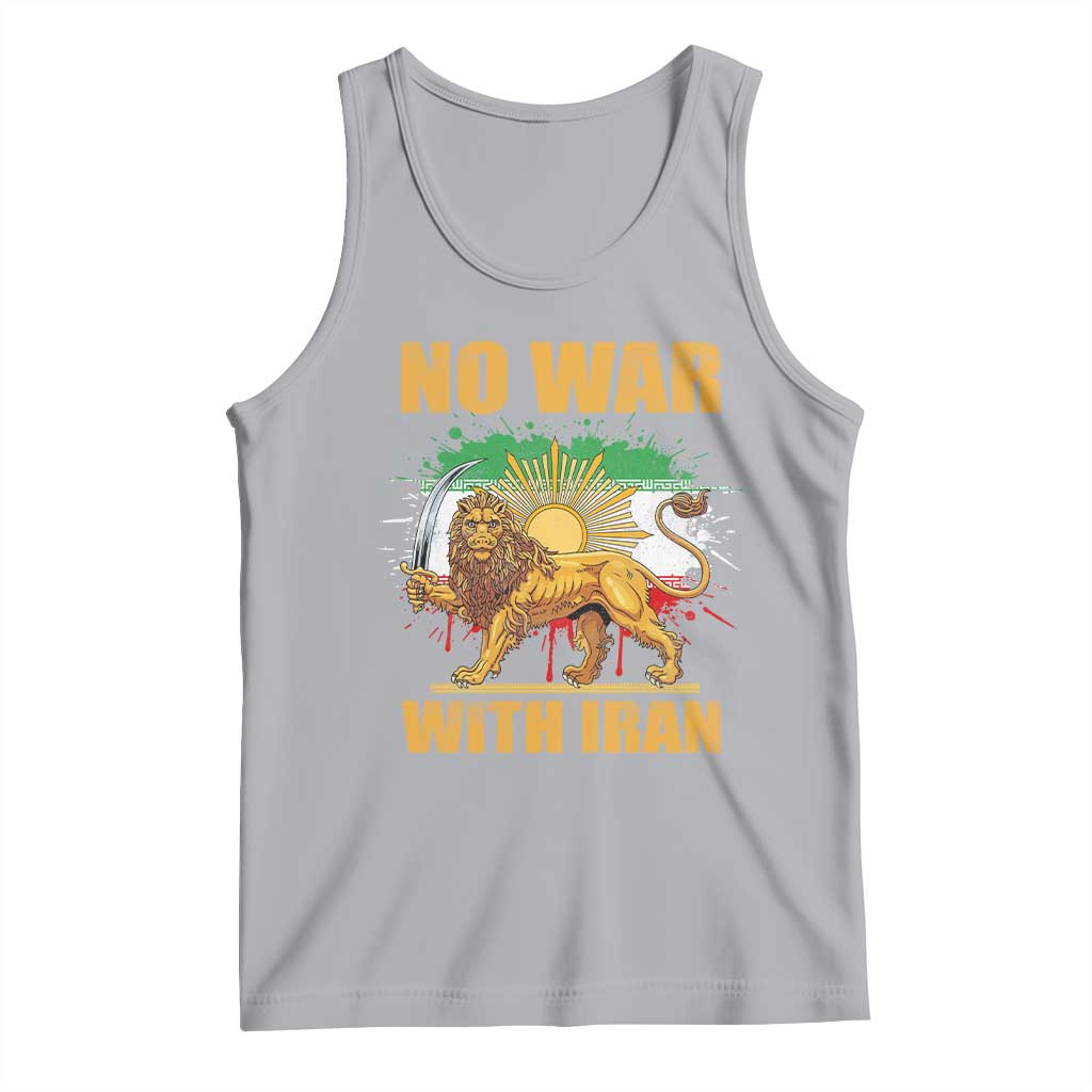 No War With Iran Tank Top Iran Flag Lion And Sun Persian Pride TS11 Athletic Heather Print Your Wear
