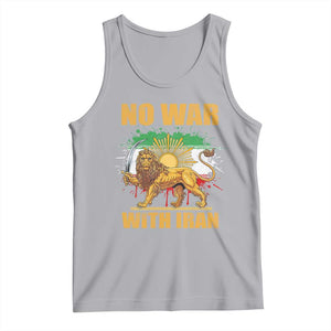 No War With Iran Tank Top Iran Flag Lion And Sun Persian Pride TS11 Athletic Heather Print Your Wear