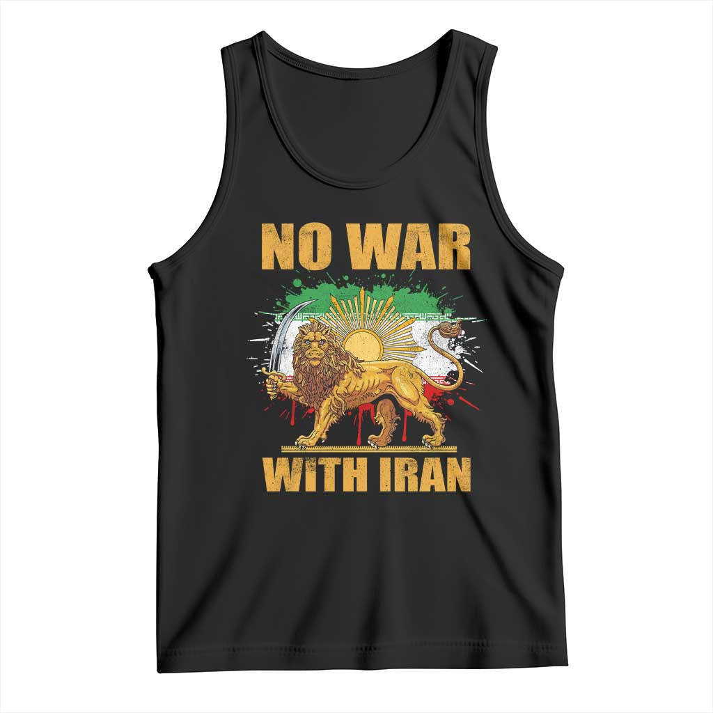 No War With Iran Tank Top Iran Flag Lion And Sun Persian Pride TS11 Black Print Your Wear
