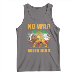 No War With Iran Tank Top Iran Flag Lion And Sun Persian Pride TS11 Deep Heather Print Your Wear