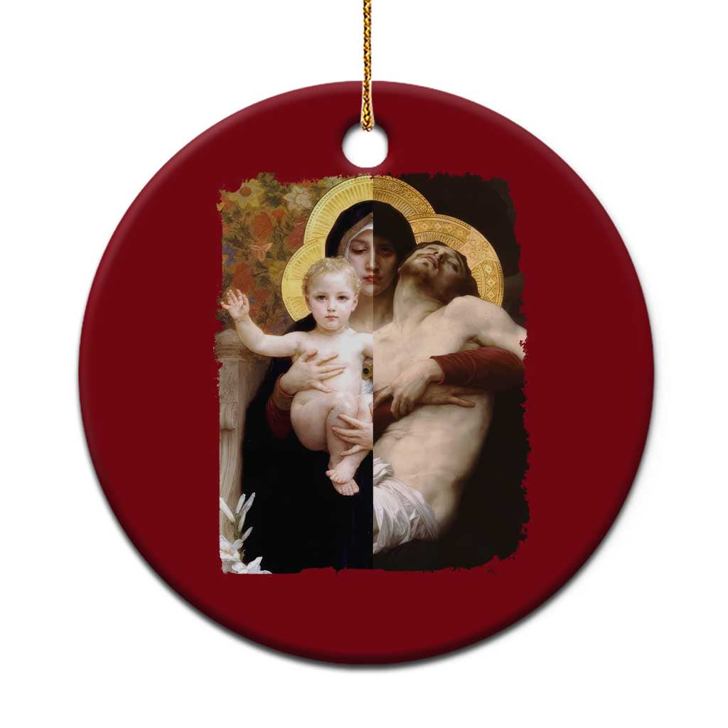 Jesus Christ and Mother Mary William Adolphe Bouguereau Art Ceramic Ornament TS11 1pc Red Print Your Wear