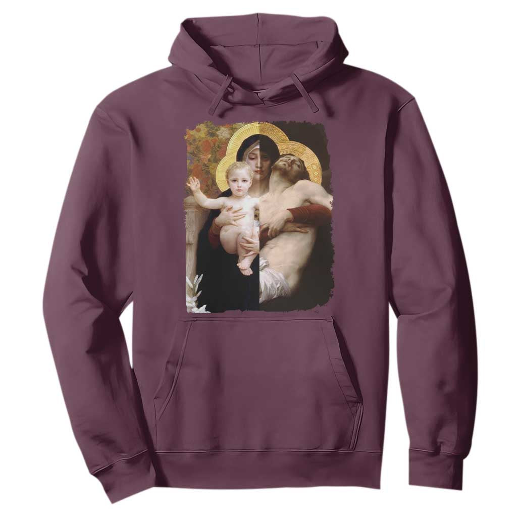 Jesus Christ and Mother Mary William Adolphe Bouguereau Art Hoodie TS11 Maroon Print Your Wear