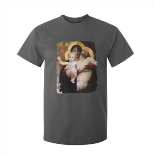 Jesus Christ and Mother Mary William Adolphe Bouguereau Art T Shirt For Kid TS11 Dark Heather Print Your Wear
