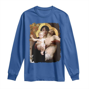 Jesus Christ and Mother Mary William Adolphe Bouguereau Art Long Sleeve Shirt TS11 Royal Blue Print Your Wear