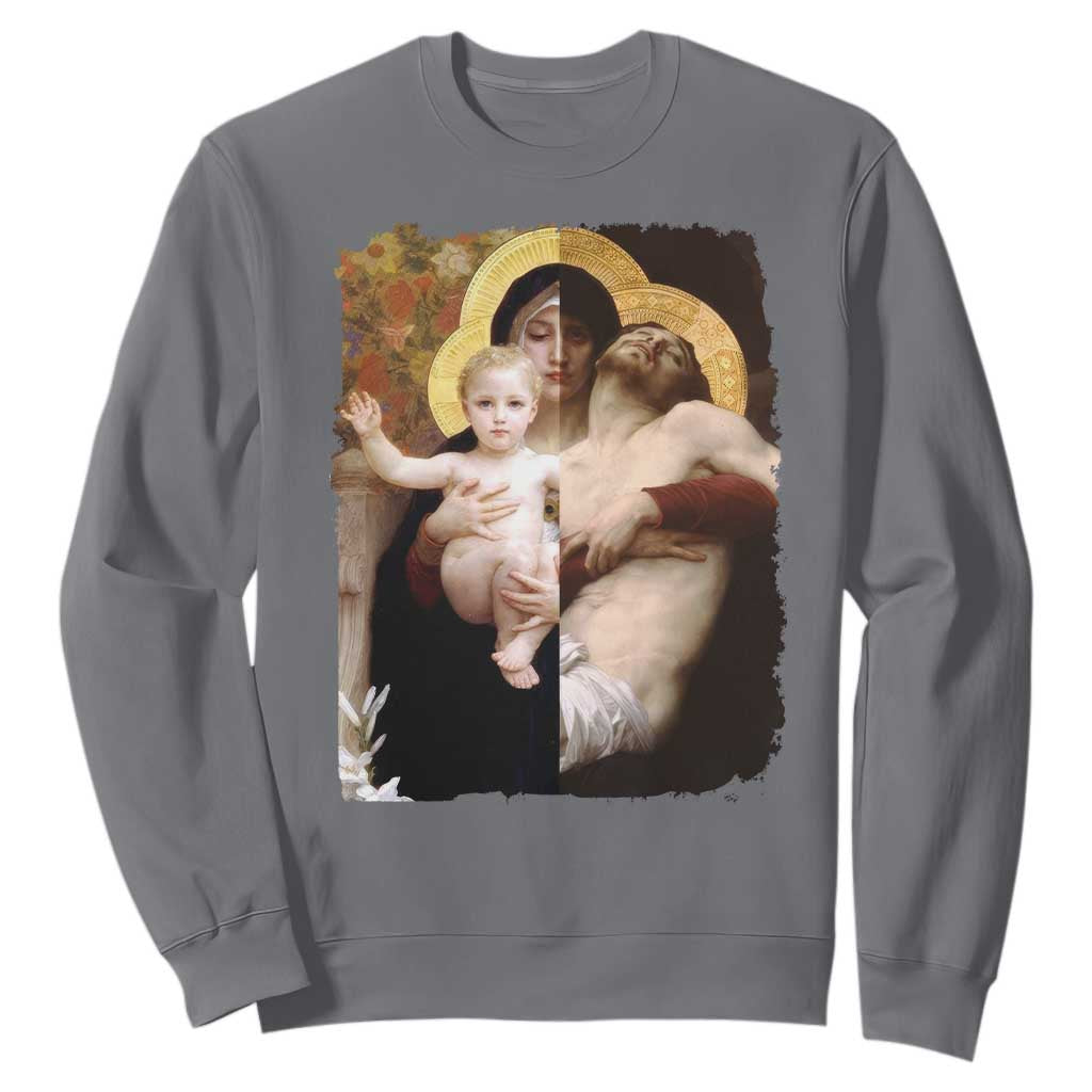 Jesus Christ and Mother Mary William Adolphe Bouguereau Art Sweatshirt TS11 Charcoal Print Your Wear