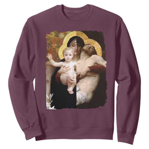 Jesus Christ and Mother Mary William Adolphe Bouguereau Art Sweatshirt TS11 Maroon Print Your Wear