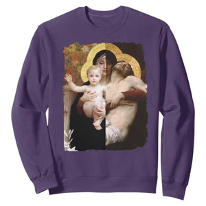 Jesus Christ and Mother Mary William Adolphe Bouguereau Art Sweatshirt TS11 Purple Print Your Wear