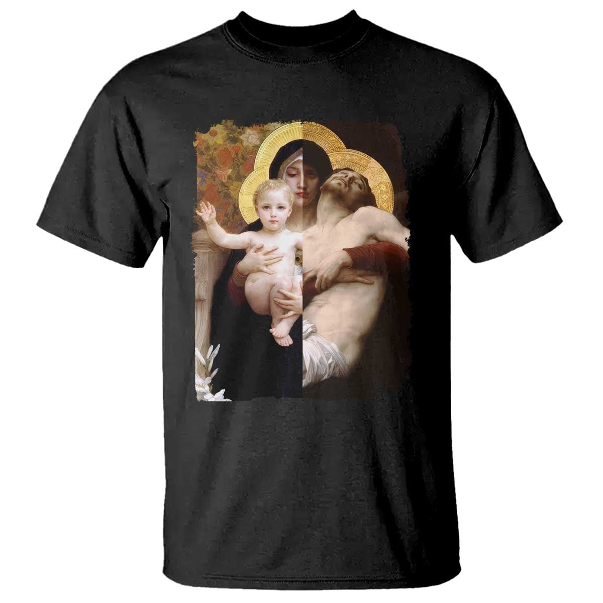 Jesus Christ and Mother Mary William Adolphe Bouguereau Art T Shirt TS11 Black Print Your Wear