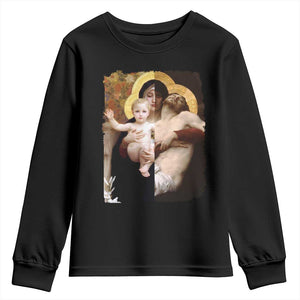 Jesus Christ and Mother Mary William Adolphe Bouguereau Art Youth Sweatshirt TS11 Black Print Your Wear