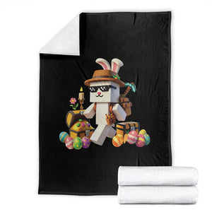 Funny Easter Day Bunny Miner Egg Video Game Throw Blanket TS11 Black Print Your Wear