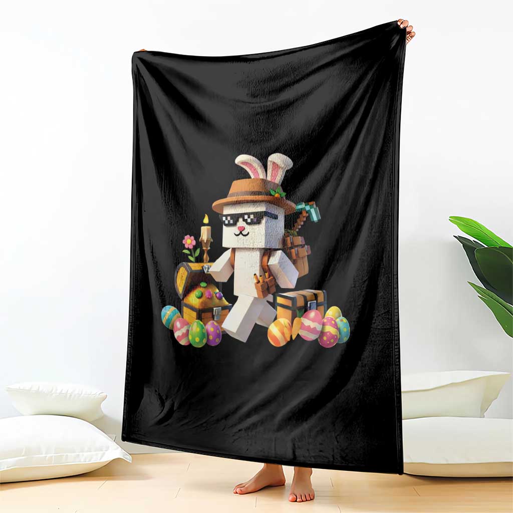 Funny Easter Day Bunny Miner Egg Video Game Throw Blanket TS11 Print Your Wear